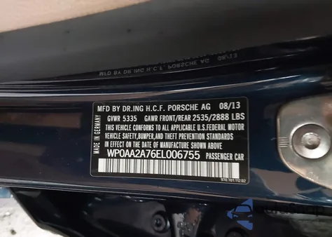 2014 Porsche Panamera 4 from USA, damaged, VIN WP0AA2A76EL006755